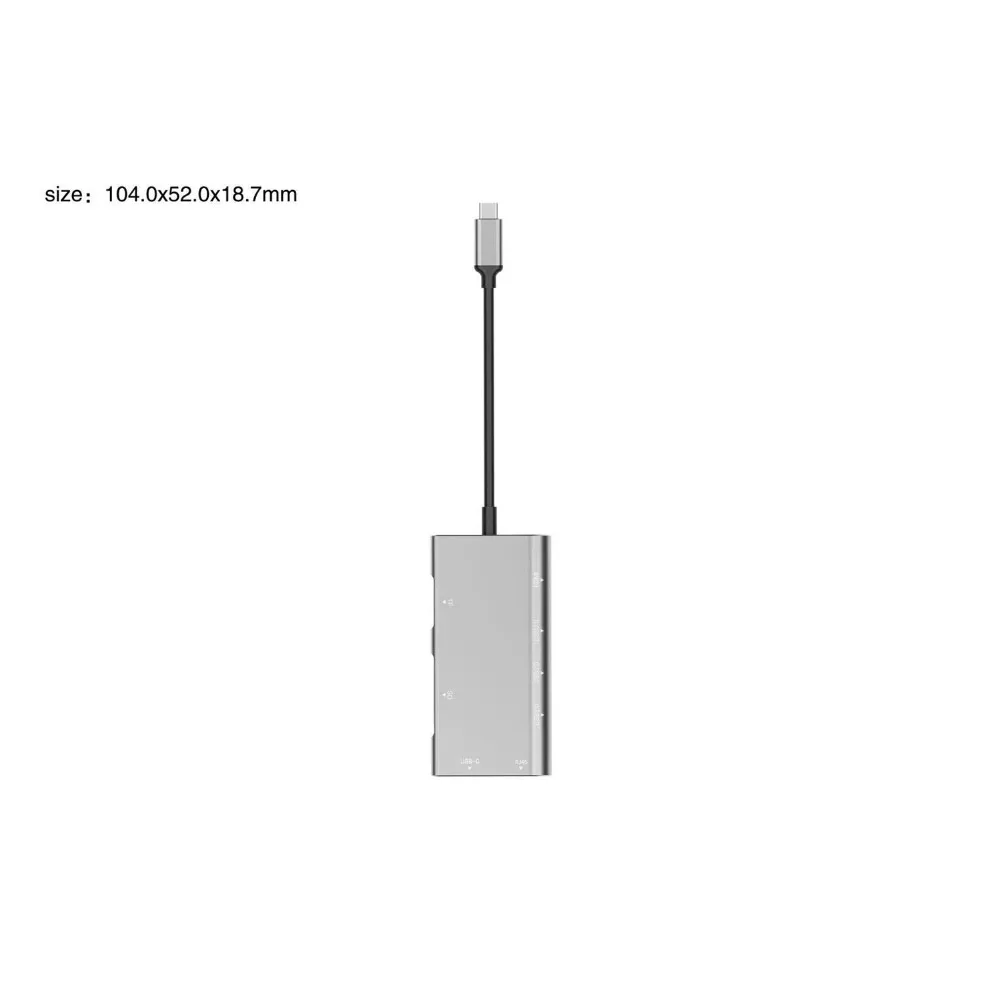 11-в-1 Тип C концентратор USB кабель-Переходник USB C на HDMI VGA RJ45 USB 3,0 Порты SD/устройство для считывания с tf-карт USB-C Мощность доставки для MacBook Pro с PD
