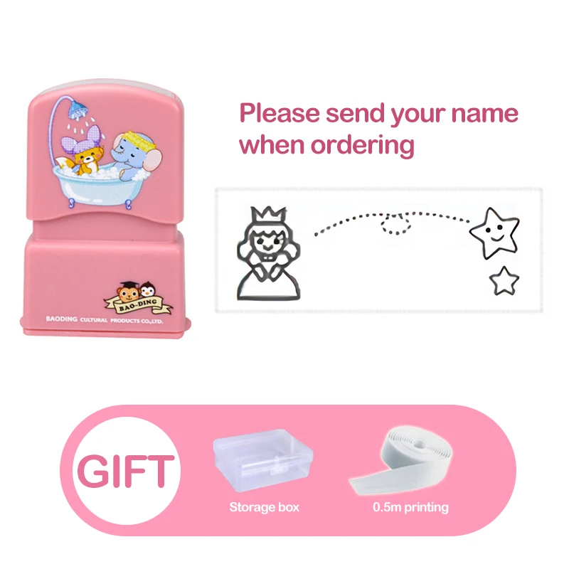 Custom Name Stamp Waterproof Non-fading Seal Custom Signature Ink Pad Sealing Stamp Print for Clothes Bags Kindergarten Name 