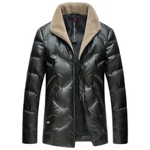 Новинка, Зимняя шерстяная куртка с воротником, 90% утиный пух, мужская деловая мода, теплая Толстая короткая куртка, Мужская брендовая одежда