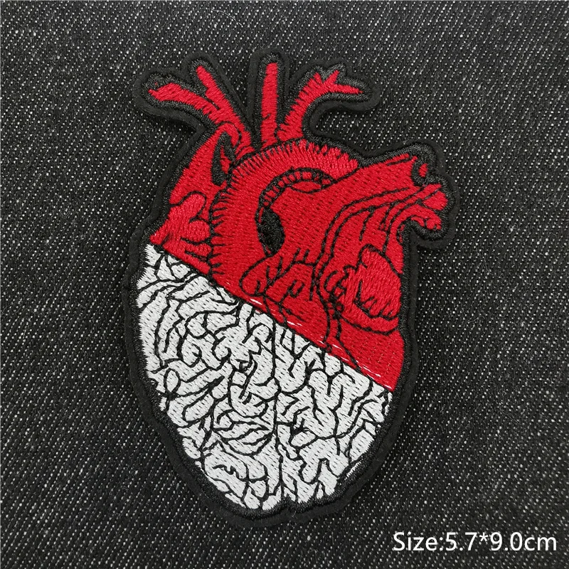 Rock n Roll Bestickt Patch für Kleidung Nähen Liefert Dekorative Abzeichen Grotesk Schädel Palm Bügeln Aufkleber Kleidung Patches – Detail 3