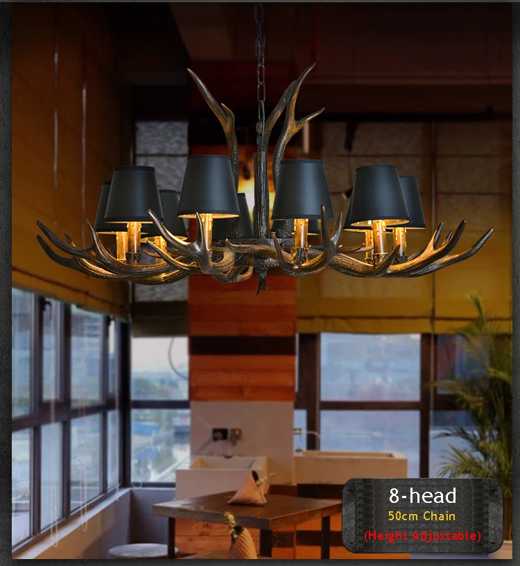 crystal ball chandelier E14 Chandelier Antler Pendant Light America Retro Hanging Lighting for Living Room Coffee Bar Loft Restaurant Hotel Lobby Lamps dining room chandeliers