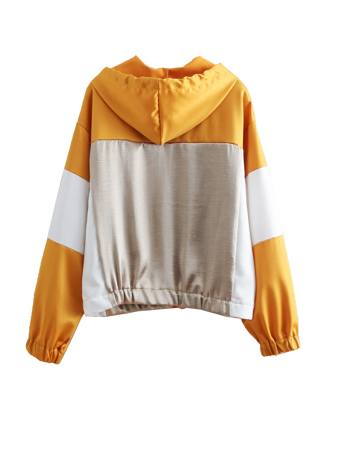 

B5557-Western Style WOMEN'S Dress 2019 Spring New Style Loose-Fit Mixed Colors Drawstring Hooded Jacket Coat Women's