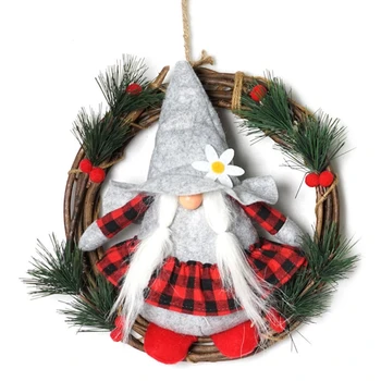

2020 New Christmas Wreath Swedish Gnome for front Door 10 Inch Scandinavian Tomte Santa