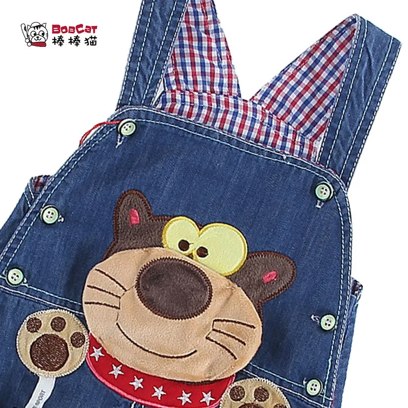 

BOY'S Baby Jeans Spring And Autumn Pure Cotton Open Crotch Suspender Strap Loose-Fit-CHILDREN'S Small CHILDREN'S Infant Class a
