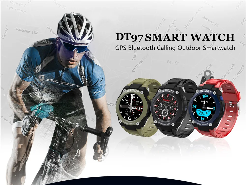 DT97 gps Смарт-часы для мужчин IP67 Bluetooth Вызов часы спортивный фитнес-браслет gps-трекер компасы воспроизведения музыки TF карты Smartwatch