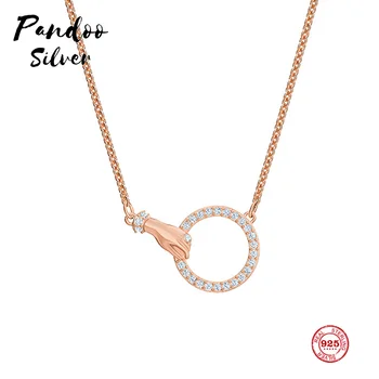 

Fashion Charm Sterling Silver Original 1:1 Copy, Simple Hoop Temperament Elegant Wild Necklace Female Luxury Jewelry Gifts