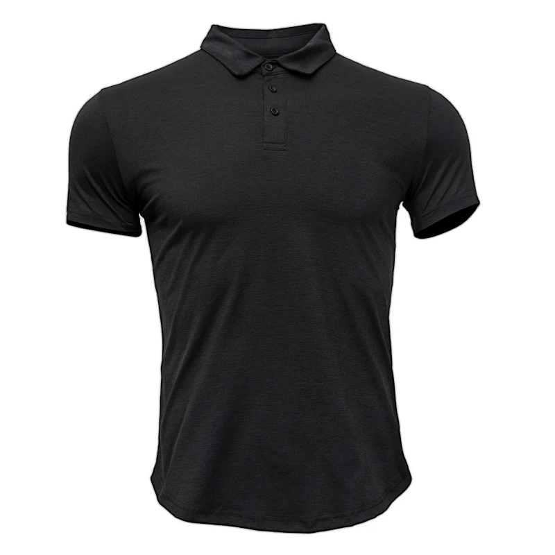 Mens Training Fitness Polo Shirts Quick Dry Basketball Short Sleeve Male Running Jogging T Stand collar Workout Gym Tees
