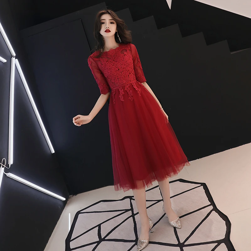 Robe de soiree, модное бордовое тонкое вечернее платье, вечерние, а-силуэта, vestido de festa, торжественное платье, платья для особых случаев, выпускного вечера