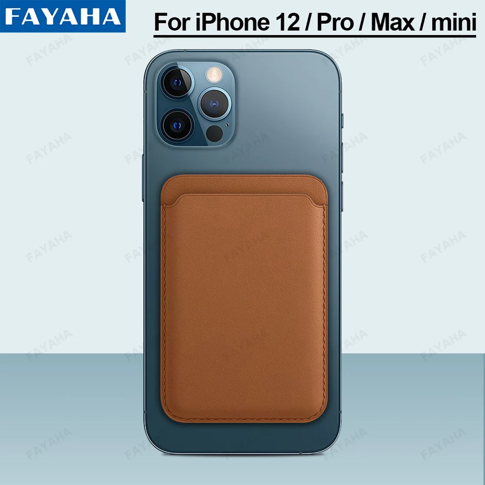 

For iPhone 12 Pro Max 12 Mini Case FAYAHA Universal Phone Luxury Leather Magnet Pouch Card Holder For Phone Back