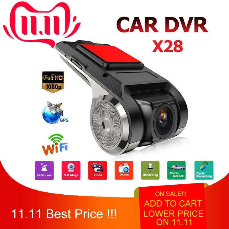 Anytek X28 1080 P FHD Автомобильный dvr камера видео регистратор 1 г DDR WiFi ADAS g-сенсор регистратор Автомобильная электроника Поддержка 32 г TF карта