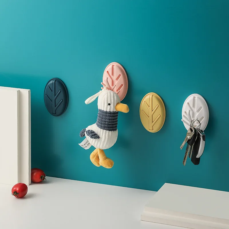 

2pcs/set Creative leaf hook Foldable without punching Jewelry hook Dresser storage branch hook Simplicity home Coat storage