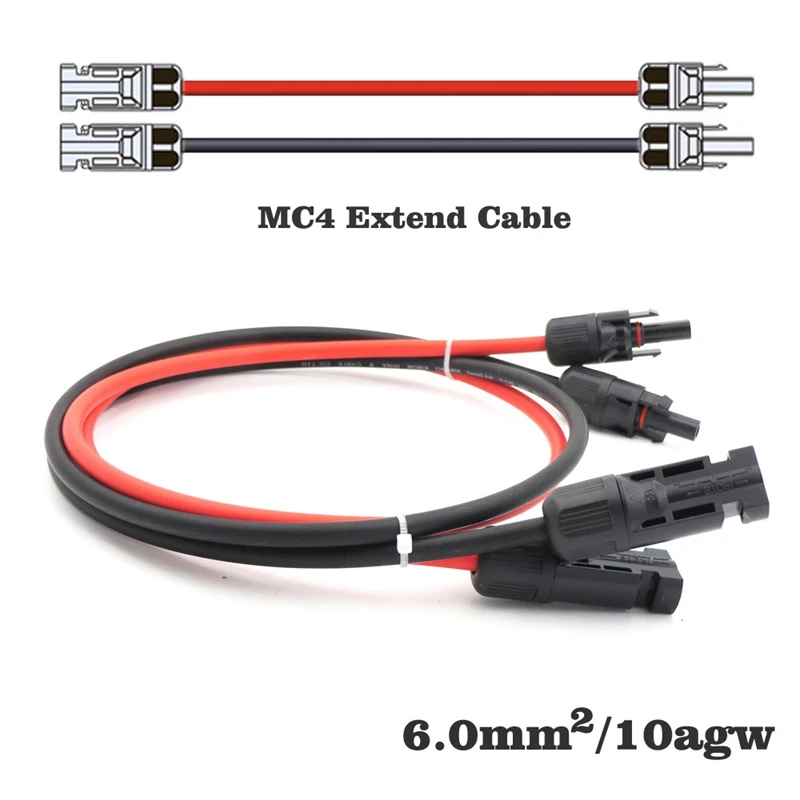 1 пара 10AWG панели солнечных батарей PV удлинитель с MC4 Женский Мужской Разъем 3.2Ft