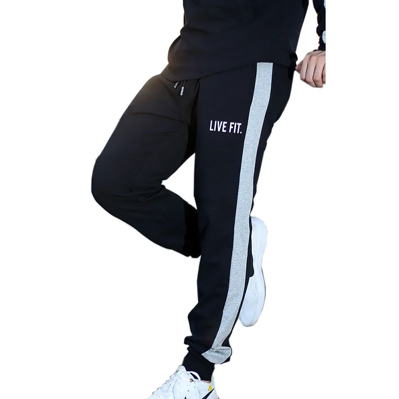 Black Voobuyla мужские повседневные штаны спортивные штаны Jogger тренировочный тренажерный зал фитнес брюки для бега Хлопок Спортивная Осенняя брюки Прямая - Цвет: Black