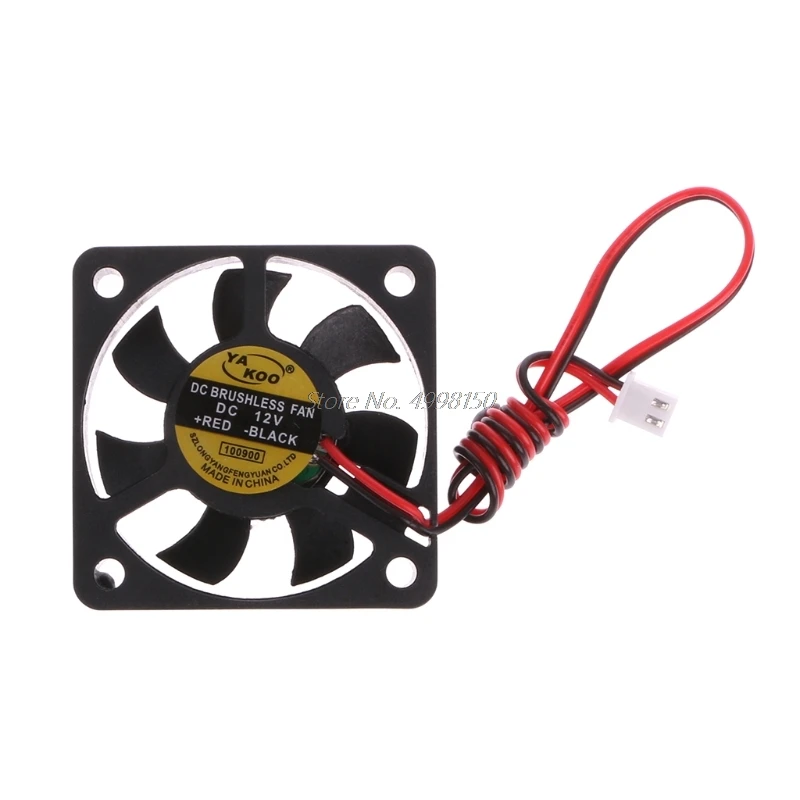 DC 12V 0.12A 2-Pin 50x50x10mm PC Computer CPU System Brushless Cooling Fan 5010