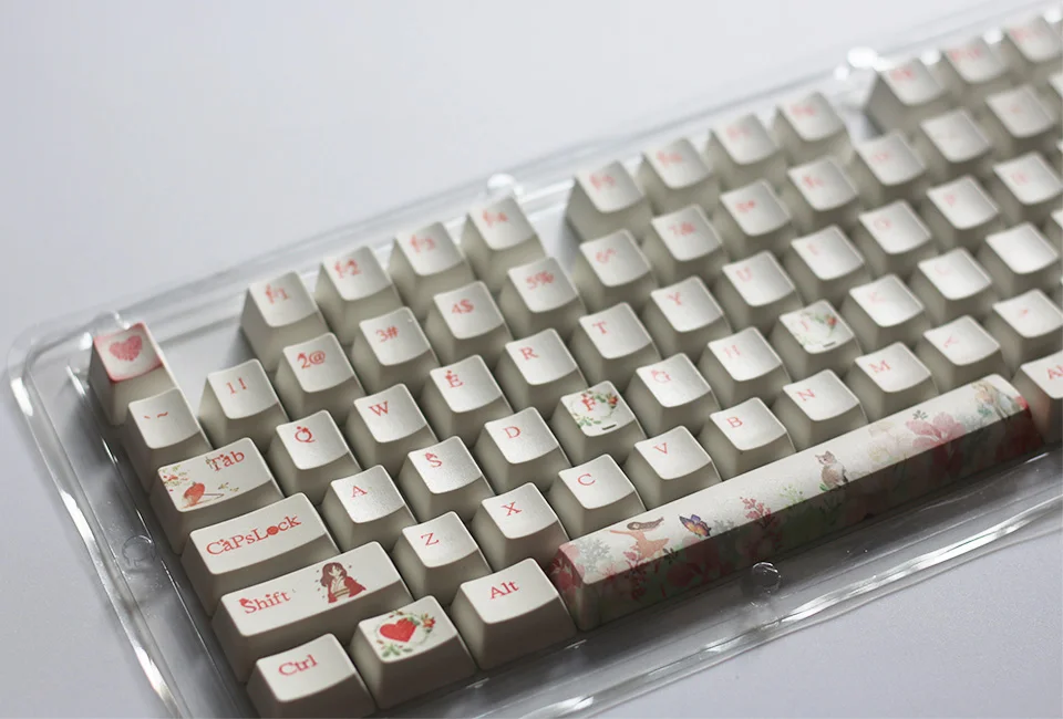 Мультяшная Кепка 104 клавиш PBT с подсветкой, колпачки для ключей Cherry Mx, колпачки для ключей с клавишами, съемник для механической клавиатуры