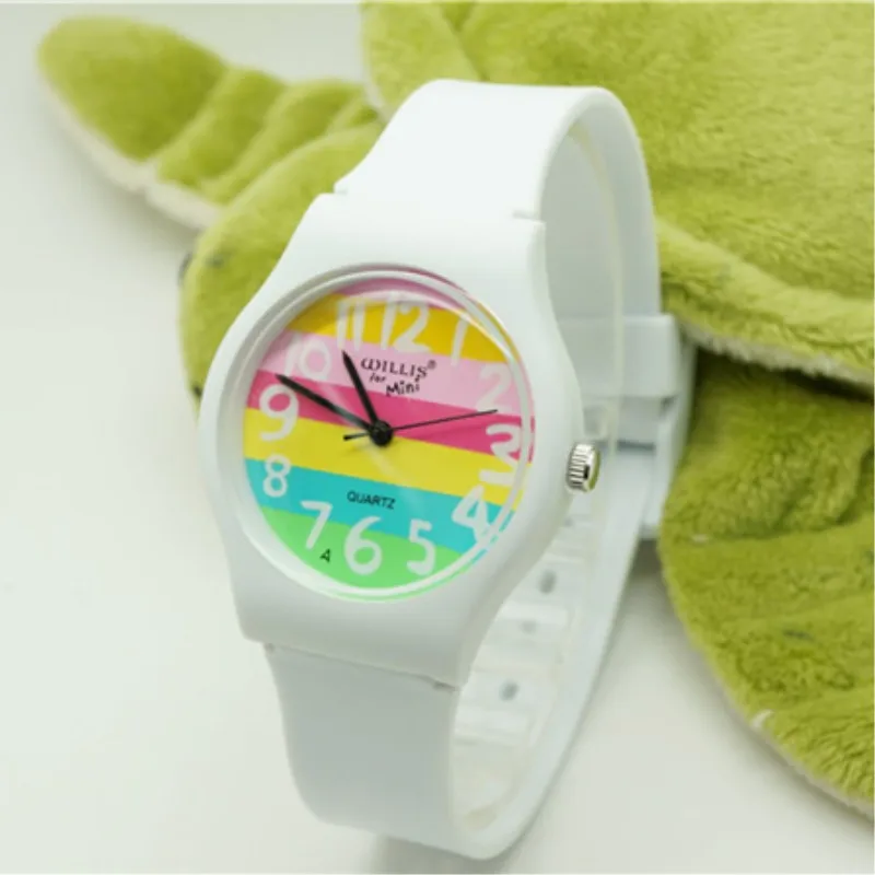 WILLIS бренд часы для женщин Радуга Дизайн Прекрасный Цвет Кварцевые часы ребенок жизнь водонепроницаемый спортивные наручные часы Relogio Feminino