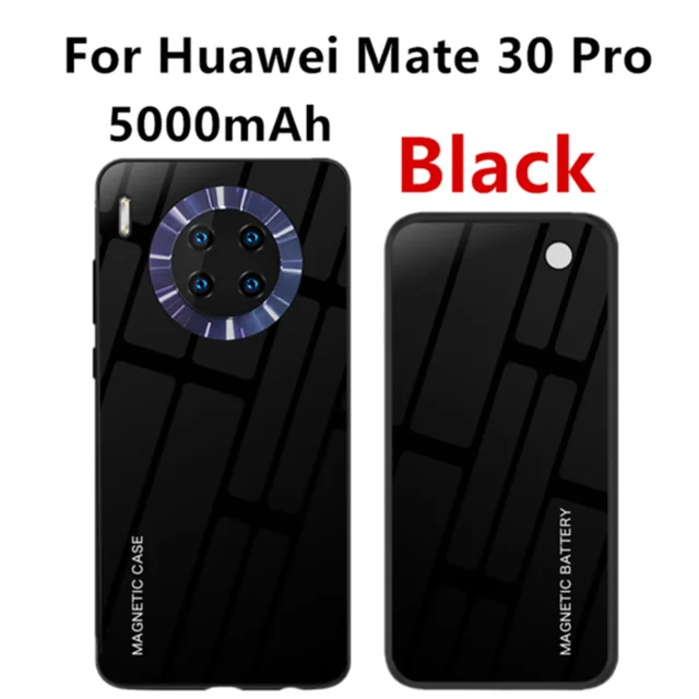 5000 мА/ч Магнитный аккумулятор, зарядное устройство, чехол для huawei mate 30, беспроводной зарядный аккумулятор, чехол для huawei mate 30 Pro, резервное копирование - Цвет: Black Mate 30 Pro