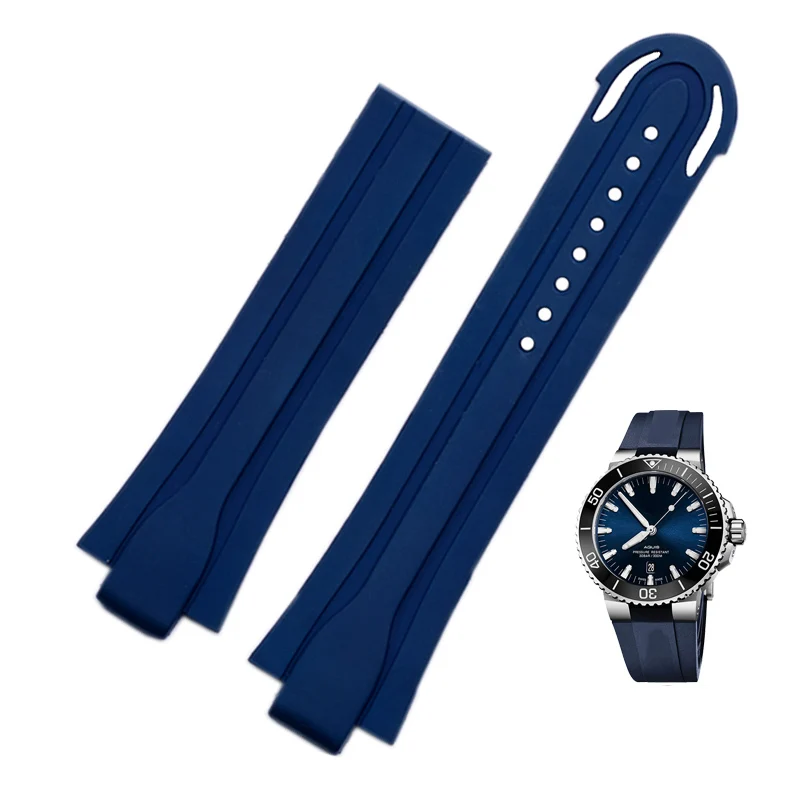 HUXIE для дайвинга Oris силиконовый ремешок AQUIS 7730/7740 для мотоциклистов резиновый ремешок для часов 24*12 мм выпуклый ремешок - Цвет ремешка: 6