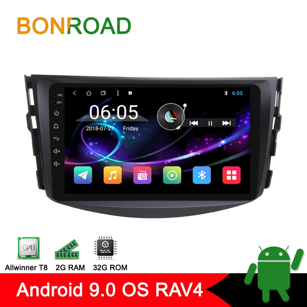 Автомобильный мультимедийный плеер Bonroad 2 din Android 9 0 для toyota rav4 2006 2007 2009 2010
