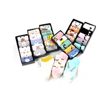 High Quality Fashion Stripes Fruits Number Animals Designs Short Women Socks with Box