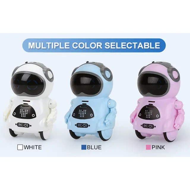 2019 HOT Intelligent Mini Pocket Robot Walk Music Dance Light Voice Recognition Conversation Repeat Smart Kids Toy Interactive 3