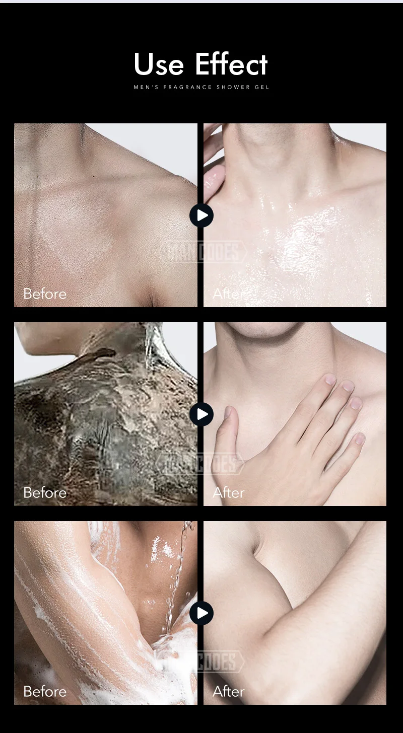 400ml Men's Fragrance Shower Gel Deep Cleansing Whitening Body Shower Gel Bath Foam Lasting Fragrant Moisturizing Body Care