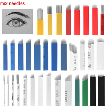 

Microblading Needles tattoo Needle 0.16mm nano Agulhas Lamina Para Flex 12U Shape Tattoo Blades for Tebori Manual Eyebrow Pen