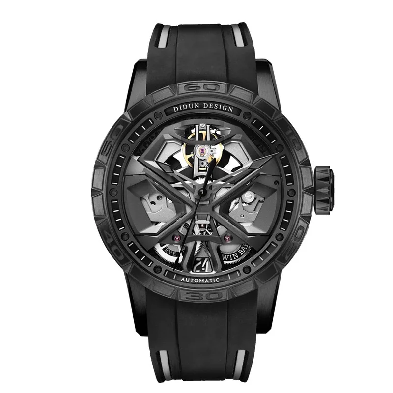 DIDUN hollow mechanical male watch tide brand sports stainless steel waterproof luminous automatic mechanical watch 