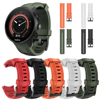 

For SUUNTO 9 Baro 24mm Soft Silicone Watch Bracelet Outdoor Sports Silicone Watch Strap Smart Watch Strap Watchband Wristband