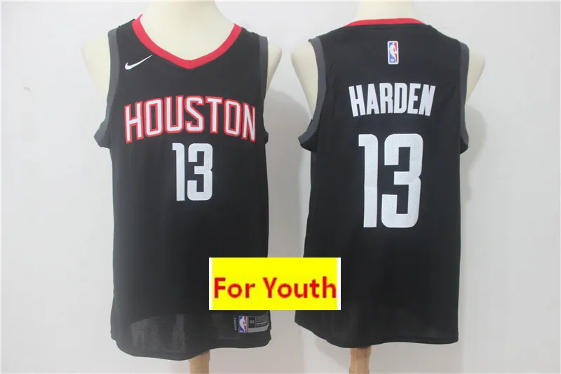 As photo Для молодых людей, набор baskeball Хьюстон Джеймс Харден Уэстбрук Оладжьювон Клайд Дрекслер Шорты Майки - Цвет: As photo