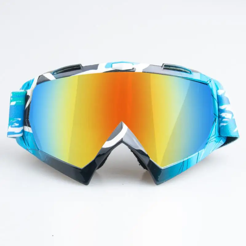 Unique Motorcycle Goggles Cross-country Cycling Off Road Helmets Ski Goggles Glasses Outdoor Sports Gafas Racing Moto Goggles - Color: Blue red