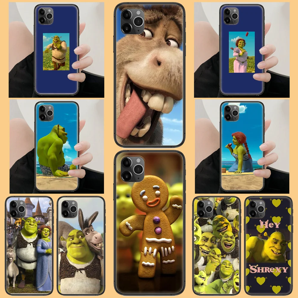 Shrek Cartoon Funny Phone Case Cover Hull For Iphone 5 5S Se 2 6 6S 7 8 12 Mini Plus X XS XR 11 PRO MAX Black Silicone Bumper 3D