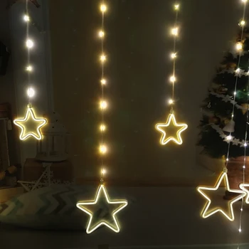 

RU Stock Wholesale Christmas Star Fairy String Light Lamp Warm LED Lighting Strings Decoration Living Room Home Holiday Ornament