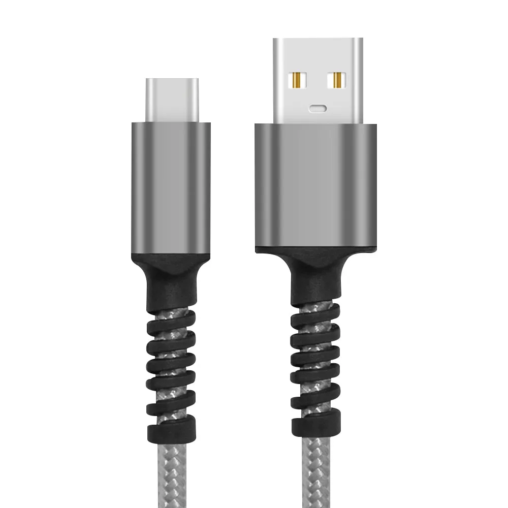 KISSCASE 2.4A Micro USB кабель для samsung Note 10+ huawei Универсальный нейлоновый Плетеный Micro-USB кабель быстрого зарядного устройства Micro USB кабели - Цвет: Серый