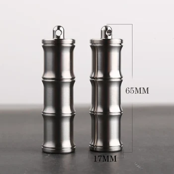 

Titanium Pill Box Medicine Case Capsule Holder Container Waterproof Bamboo-Shaped Emergency Pill Tank EDC Tool