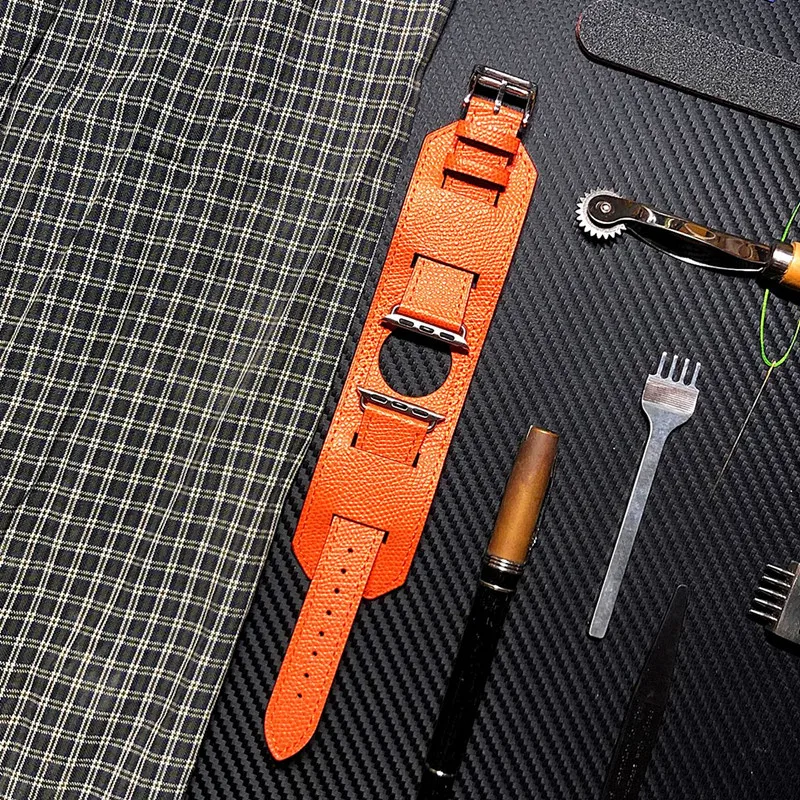Ремешок кожаный для Apple Watch Band браслет iWatch Series 5 4 3 2 1 42 мм 38 40 44 мм|Ремешки часов| |