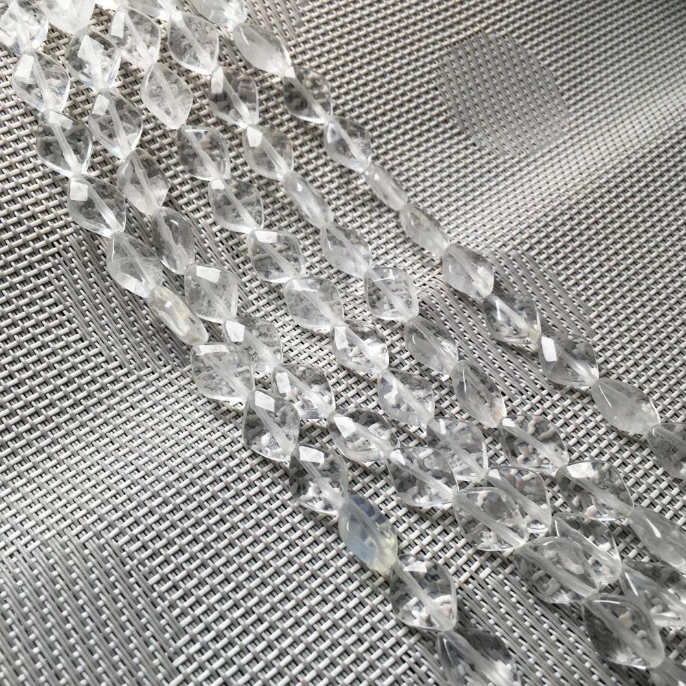 clear quartz Натуральный камень колонна овальной формы граненый бисер Кристалл разбросанные бусины сделай сам для ювелирных изделий ожерелье браслет аксессуары - Цвет: clear quartz