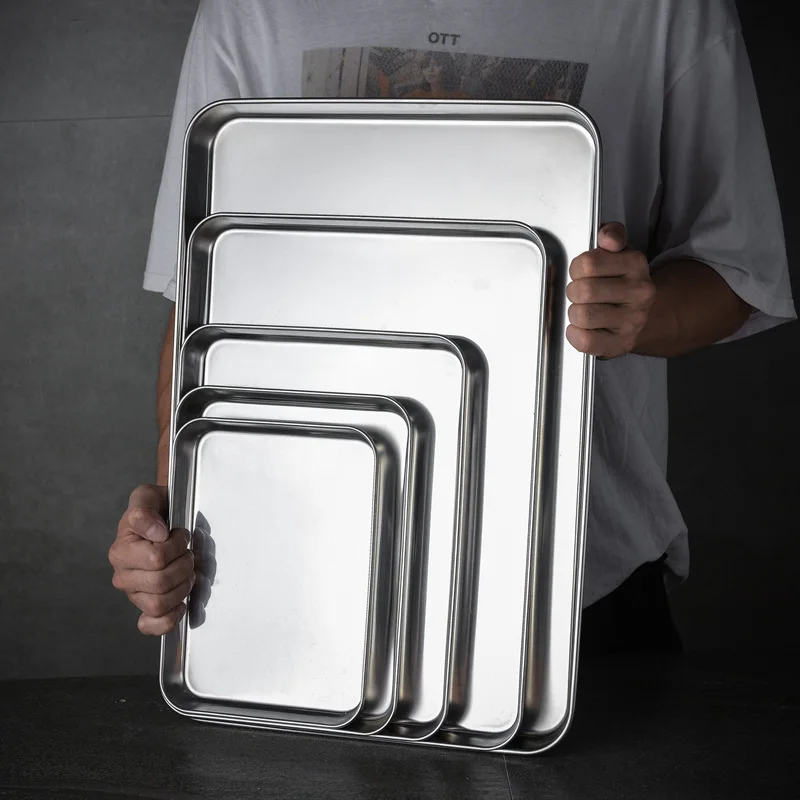 Storage Tray Wooden Serving Tray Kitchen Tray Bamboo Organizer Tray Jewelry Storage Tray Stainless Steel Food Storage Trays Rectangle Steamed Sausage Fruit Pans Water Bread Kitchen Baking Shallow Dish Serving Plate