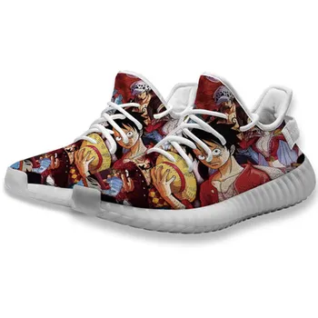 

Customized Anime One Piece Pattern Fashion Shoes Men Breathable Sneakers Flats Driving Woman Tenis Male