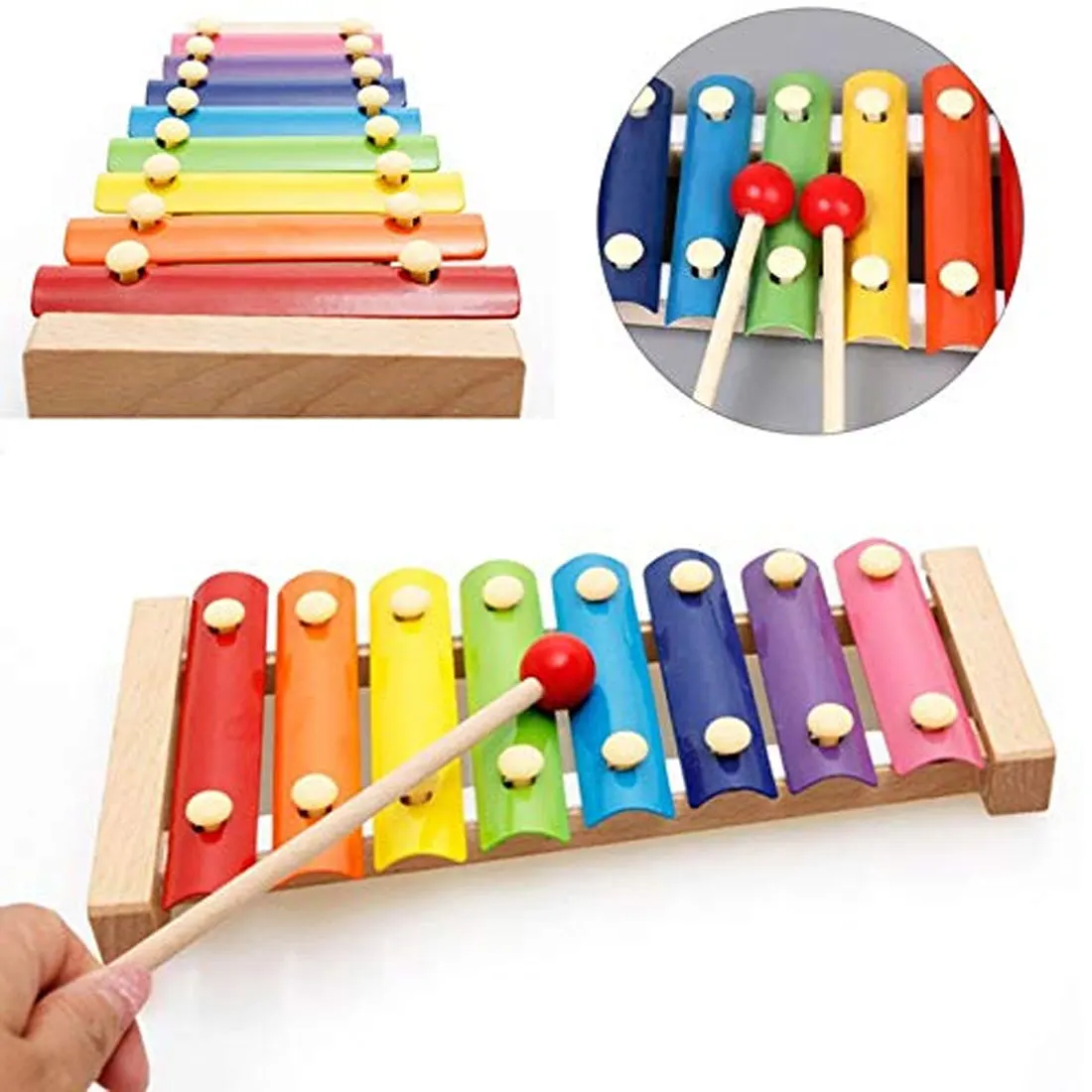 Новые красочные детские музыкальные инструменты милые детские ксилофон развивающие, Обучающие деревянные игрушки