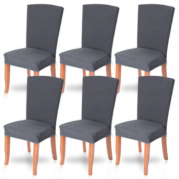

6PCS Soft Spandex Fit Stretch Dining Room Covers Banquet Chair Seat Protector Slipcover for Home Party Hotel Wedding Ceremony