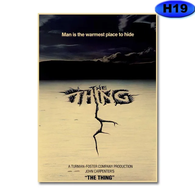 Retro Kraft Paper Movie Posters Classic Horror Movie The Thing Poster Home Decor Living Room Bar Cafe Art Painting Wall Sticker H19