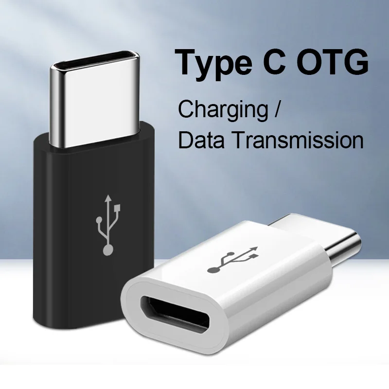 Адаптер Type C с USB на Micro OTG переходник типа папа мама поддержкой зарядки и