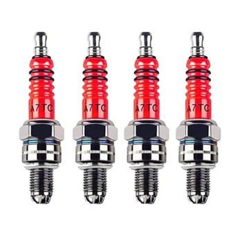 

4 Pcs 3-Electrode Spark Plug A7TC for 50Cc-150Cc ATV Motorcycle
