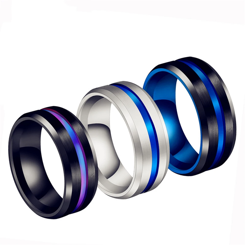 Loredana Fashionable Titanium Steel Rings For Men Women 8MM Titanium
