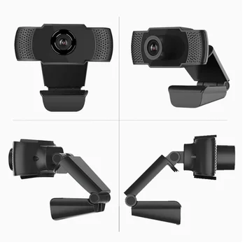 

1080P Full HD Web Camera with Built-in Microphone 360 Rotating USB 2.0 Webcam for School Office Working Accessories