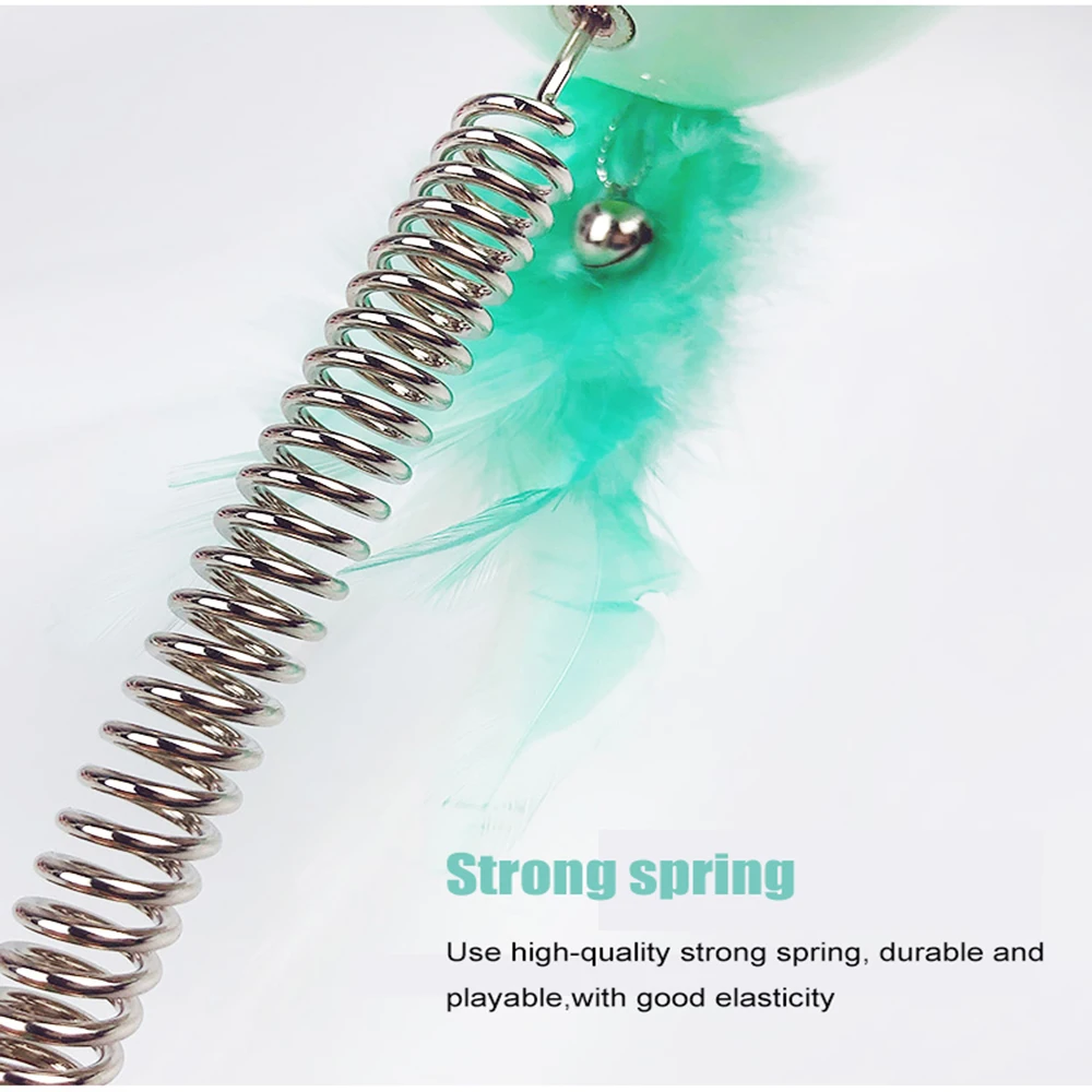 Funny Interactive Cat Toys With LED Light And Feathers Spring Tumbler Leakage Food Kitten Pets Dispenser For IQ Trainning5