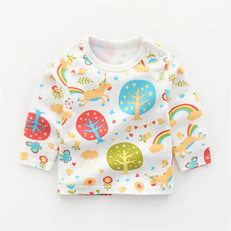 Autumn Baby Girls Boys Cotton Infants Tops Long-sleeved T-shirts Winter Toddler Casual Cartoon T Shirt Newborn Clothing Tshirt