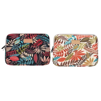 

2Pcs LISEN Laptop Sleeve Case 13 Inch Computer Bag, Notebook,for Ipad,Tablet,for (White Forest&Black Forest)