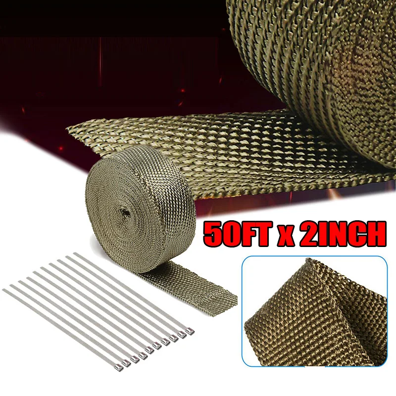 

Titanium fiber Insulation Cloth Heat Shield Wrap Tape 10pcs Cable Ties Set Anti-melting Exhaust Practical